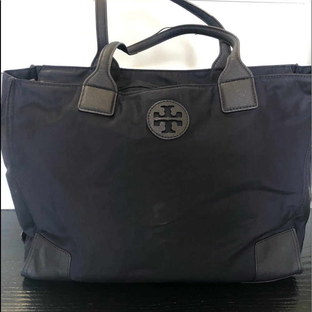 Tory Burch Navy Tote w/ zipper closure